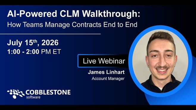 AI Powered CLM Webinar Graphic