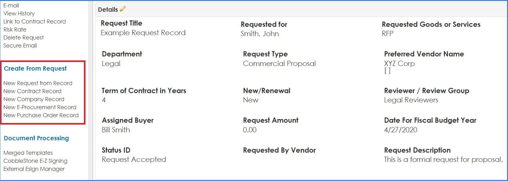 Automated Contract Request Management with Contract Insight®