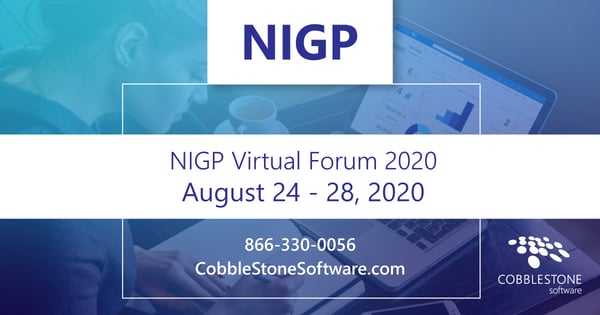 CobbleStone is exhibiting at NIGP Virtual Forum 2020.