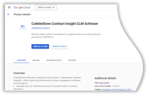 CobbleStone Contract Insight profile on Google Cloud Marketplace