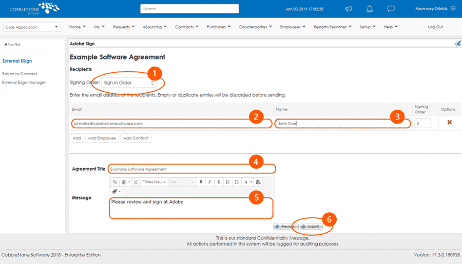 CobbleStone Contract Insight Submit Signing Options