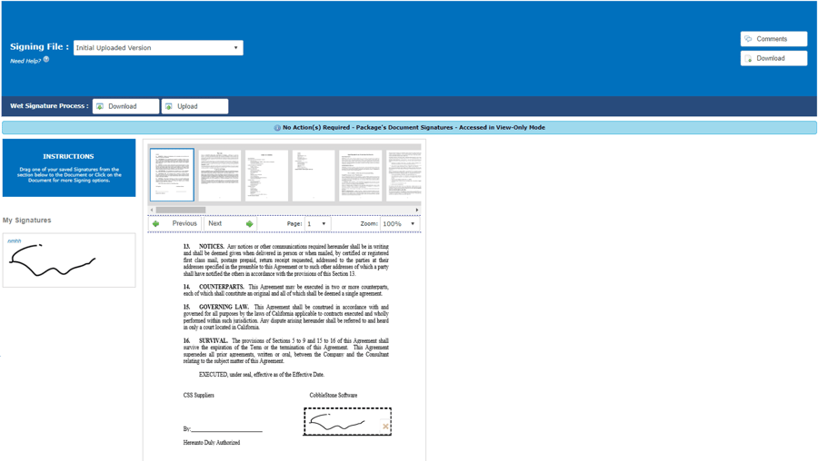 Contract Insight™ E-signatures