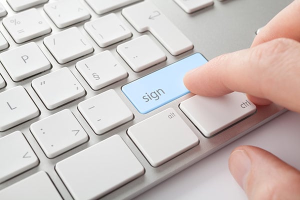 E-signatures for contract management