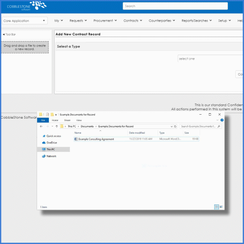 CobbleStone Software offers drag and drop record initiation.