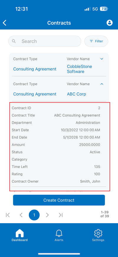 CobbleStone Mobile App redesign details at a glance.