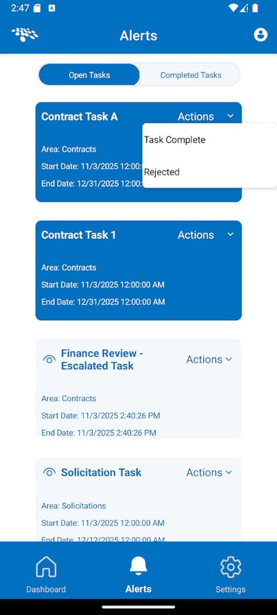 CobbleStone Mobile App redesign alerts and tasks