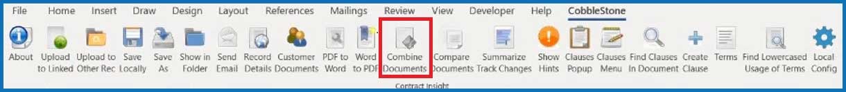 CobbleStone Software PC Helper App MS Word users can combine documents.