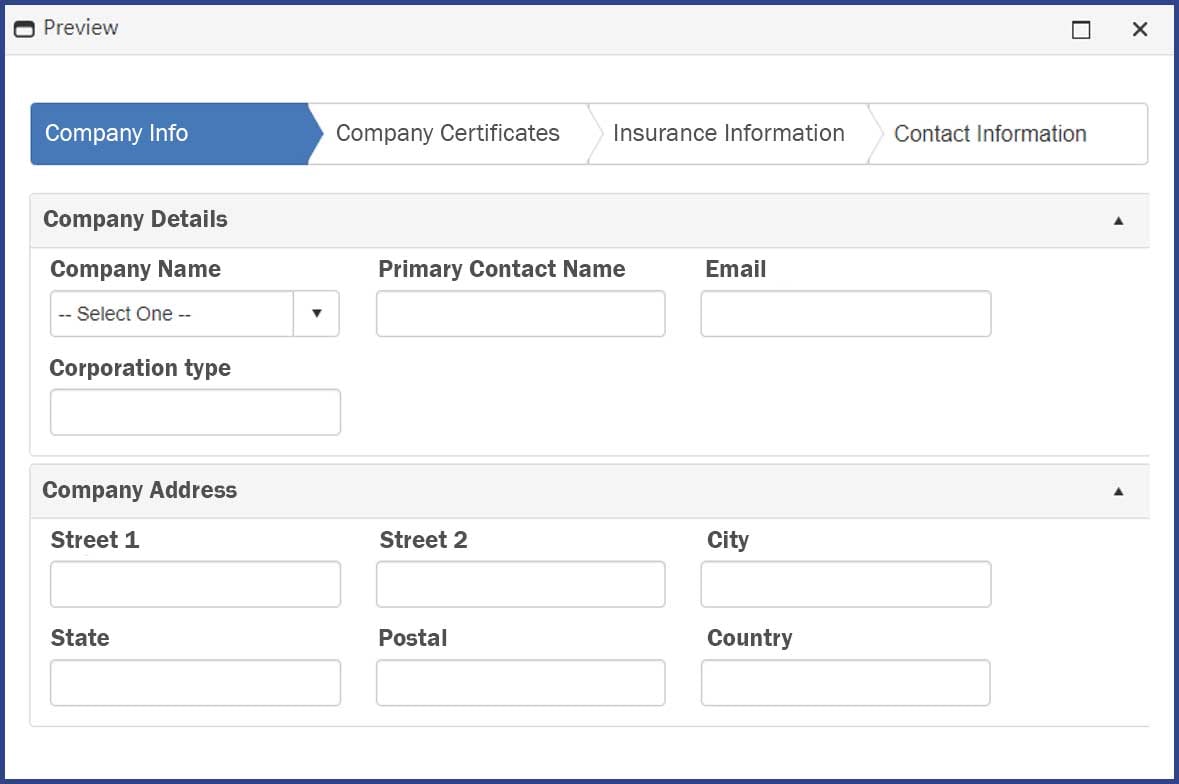 CobbleStone Software offers a preview feature on vendor registration wizards for optimal vendor management oversight.