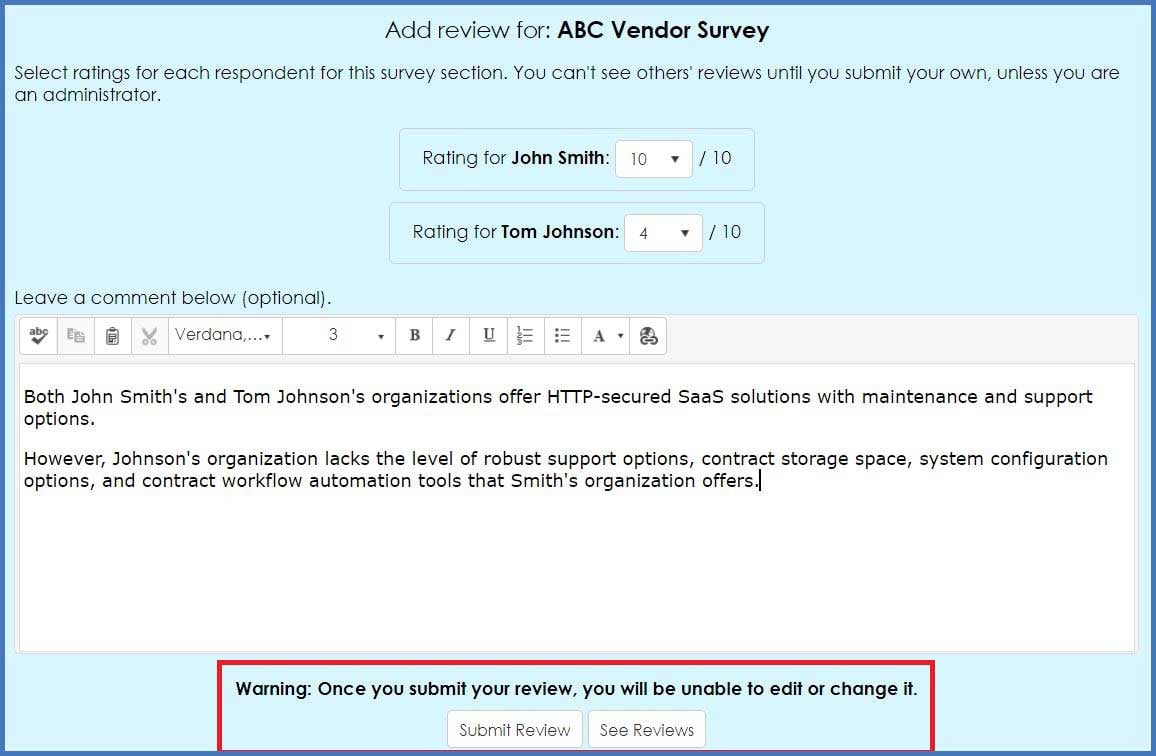 CobbleStone Software offers vendor survery review for enhanced vendor management.