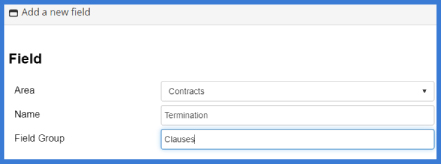 CobbleStone Software allows for adding new fields for clauses.