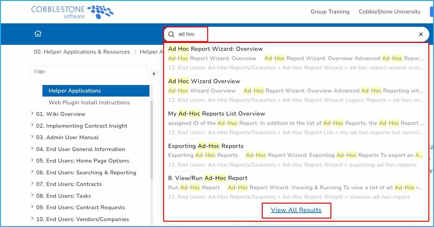 New CobbleStone Contract Insight® Contract Management Software Wiki!