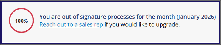 11. You are out of signature processes for the month