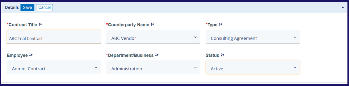 6. Contract Details Field Group Edits