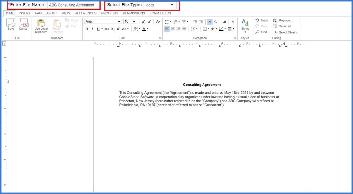 CobbleStone Software lets you edit a document online.