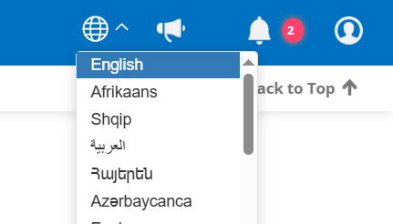 Globe Icon for Translate