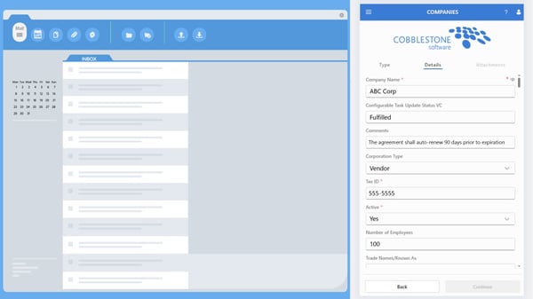 CobbleStone Software Microsoft Outlook Plugin Create Contract