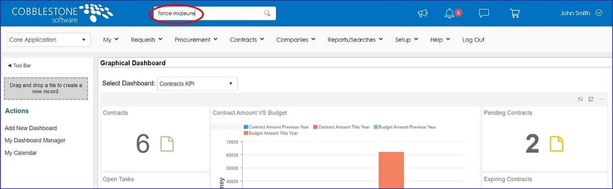 Start searching for force majeure clauses in Contract Insight. 