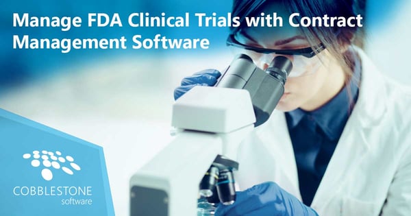 CobbleStone's leading contract management software can help with FDA clinical trial management. 