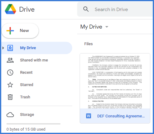 CobbleStone Software users can view their uploaded files within Google Drive.