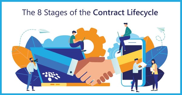 CobbleStone Software presents the stages of the contract lifecycle - including 8 for contract management.
