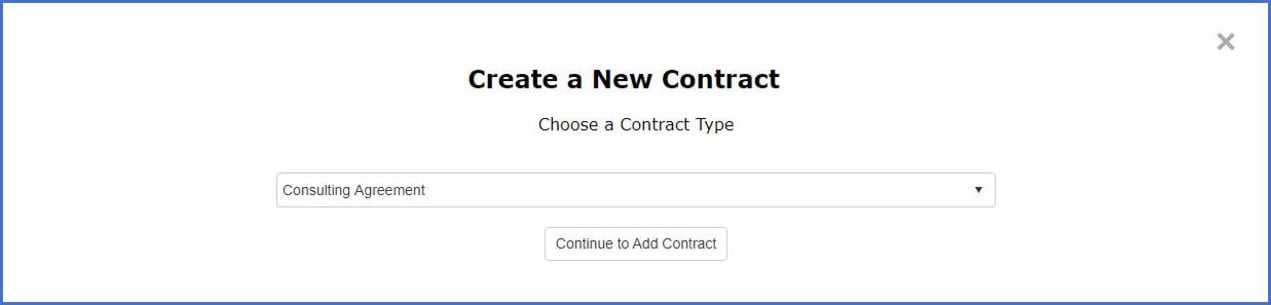 Create a new contract in CobbleStone Software.