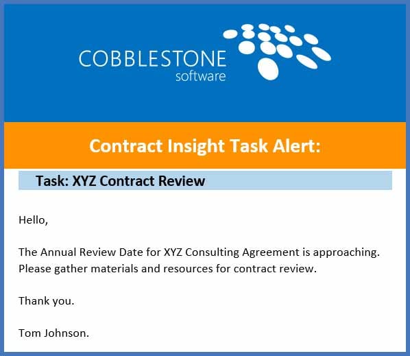 CobbleStone Software offers configurable and engaging automated workflow task alerts by email.