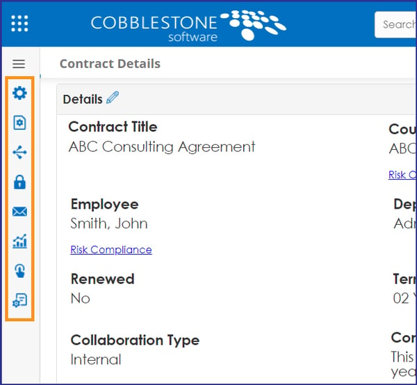 CobbleStone Contract Insight 22.1.0 record details page.