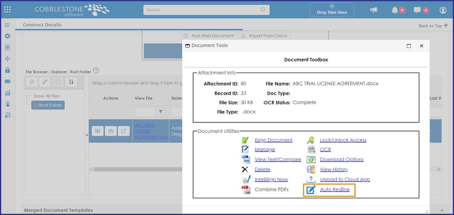 CobbleStone Contract Insight 22.1.0 auto redline clickable.