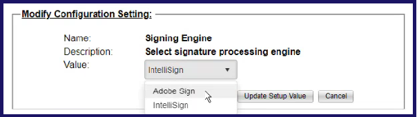 CobbleStone Software users can configure Adobe Sign for eSignatures.