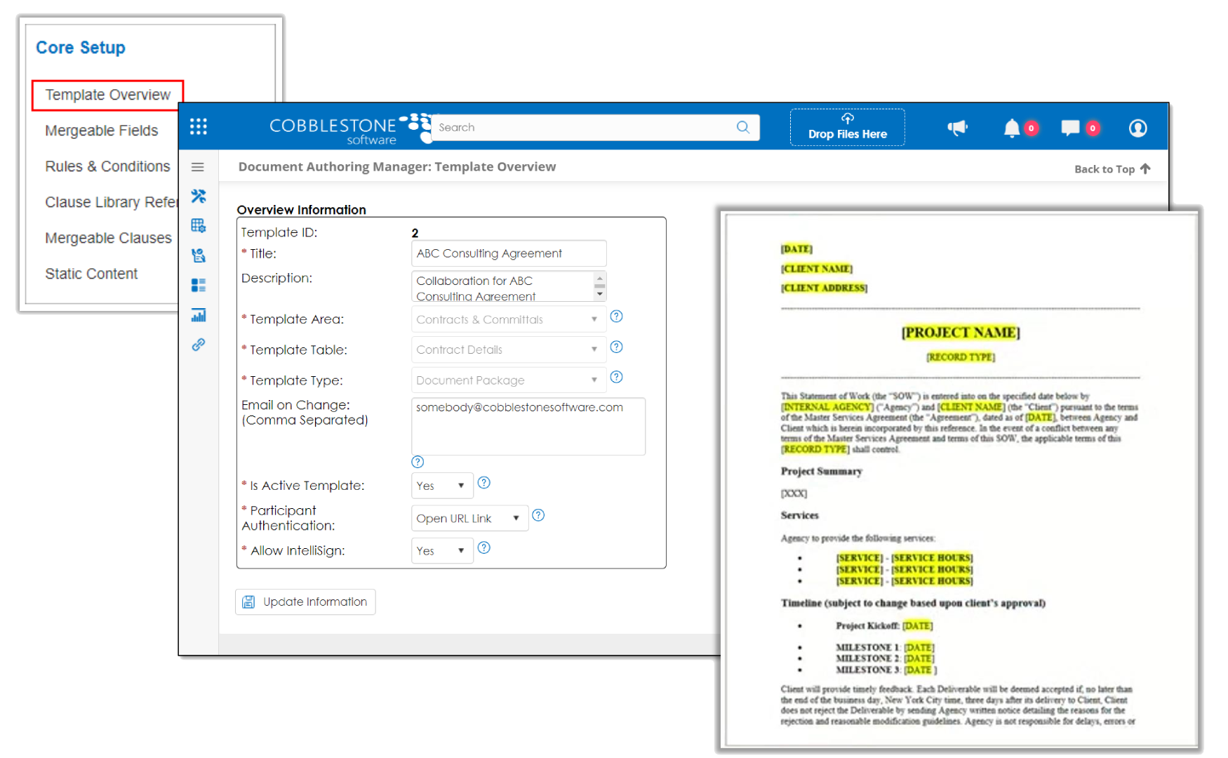 CobbleStone Document Authoring with Templates