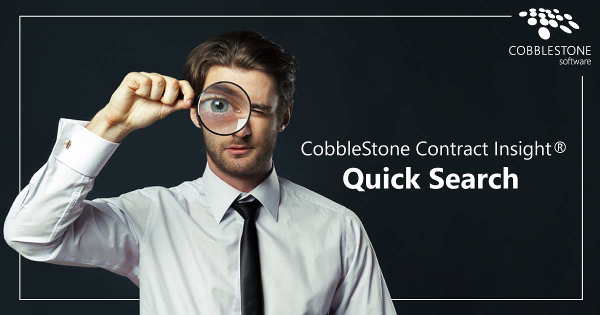 CobbleStone Software Contract Insight Quick Search.