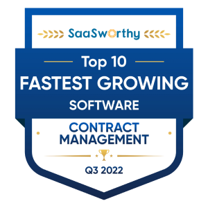 SaaSworthy Top 10 Fastest Growing Software for Contract Management - Q3, 2022