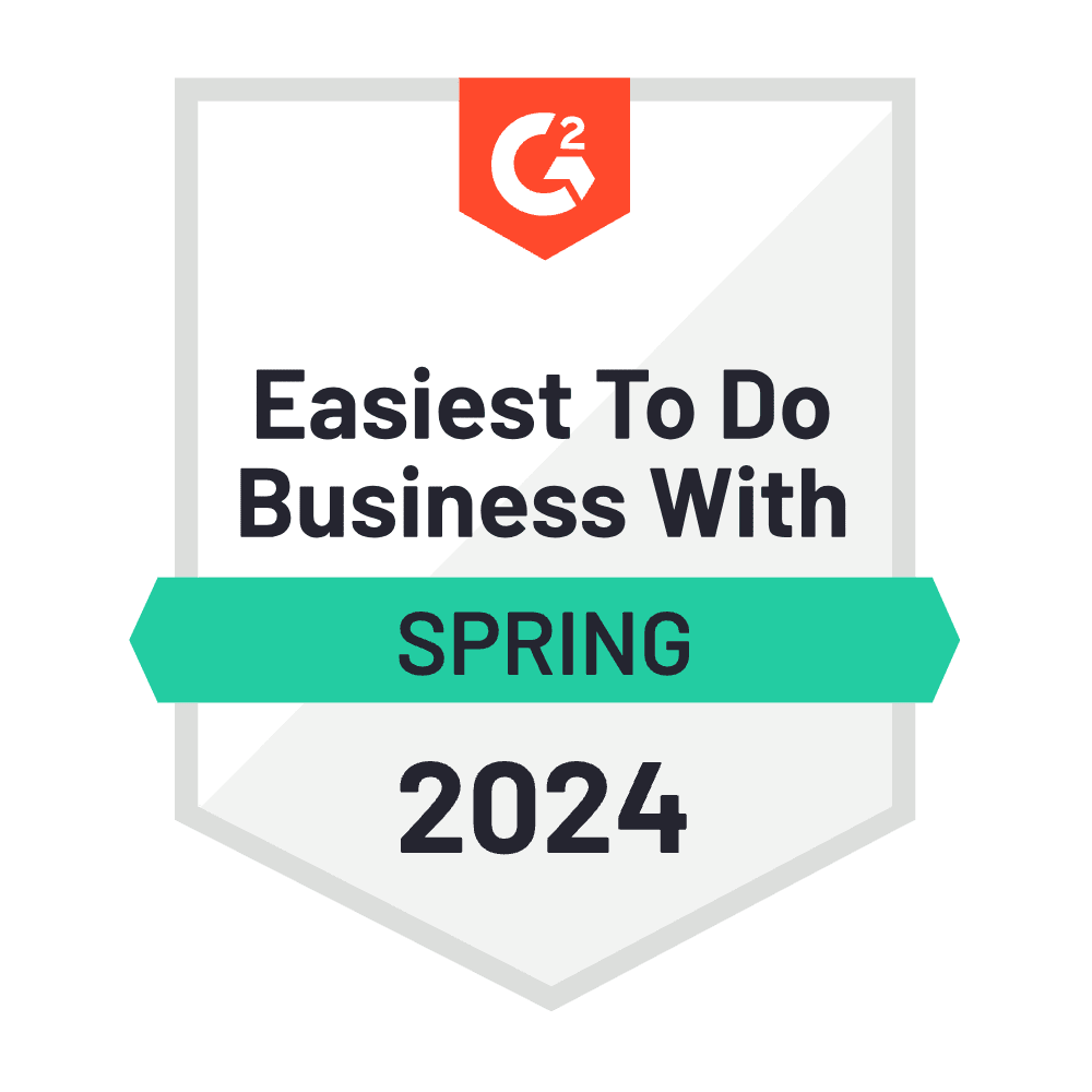 G2 - Easiest To Do Business With - Spring 2024