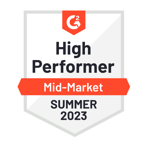 G2 - High Performer - Mid Market - Summer 2023