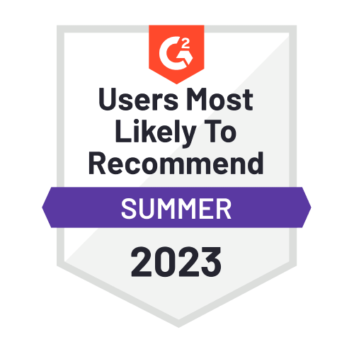 G2 - Users Most Likely To Recommend - Summer 2023