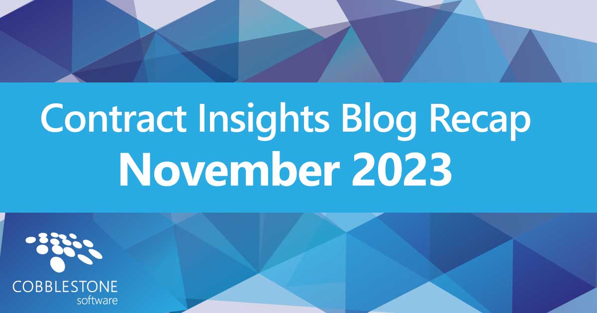 CobbleStone Software gives its November 2023 blog recap.