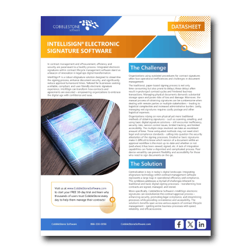 IntelliSign Electronic Signatures Datasheet