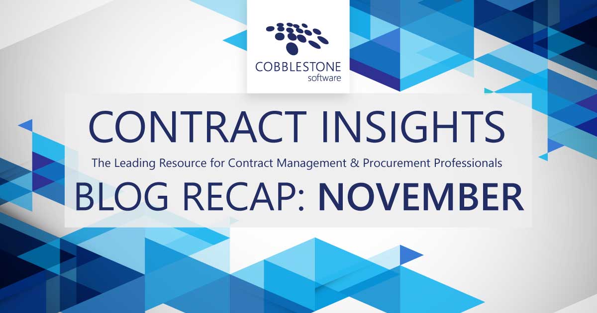 CobbleStone Software presents its November 2021 blog recap.