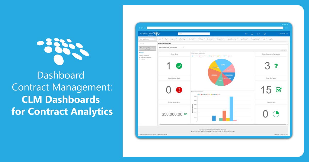 CobbleStone Software explains dashboard contract management with CLM dashboards for contract analytics.