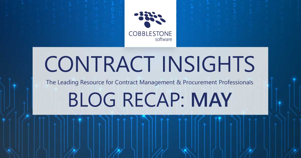 CobbleStone Software offers its May 2021 blog recap.