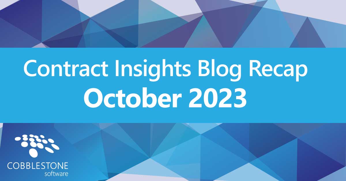 CobbleStone Software gives its October 2023 blog recap.