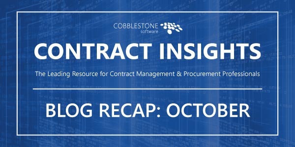 Read CobbleStone Software's October 2019 blog recap.