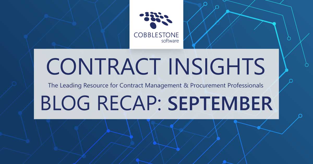 CobbleStone Software presents its September 2021 blog recap.
