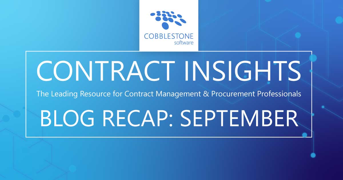 Read CobbleStone's September 2020 blog recap.