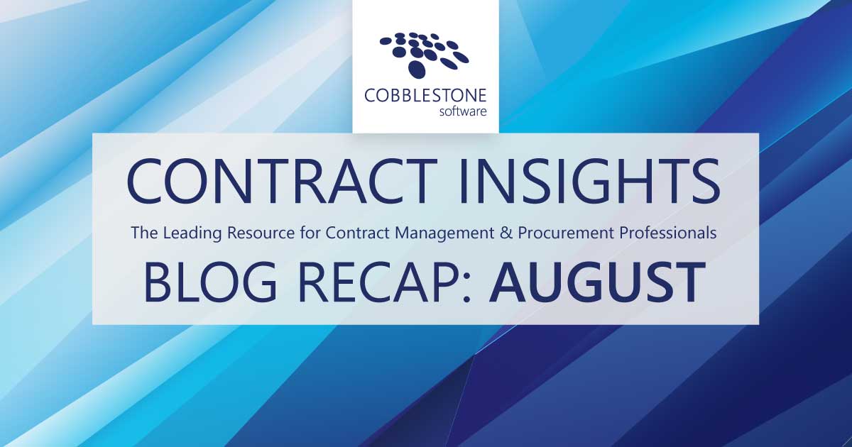 CobbleStone Software presents its August 2021 blog recap.